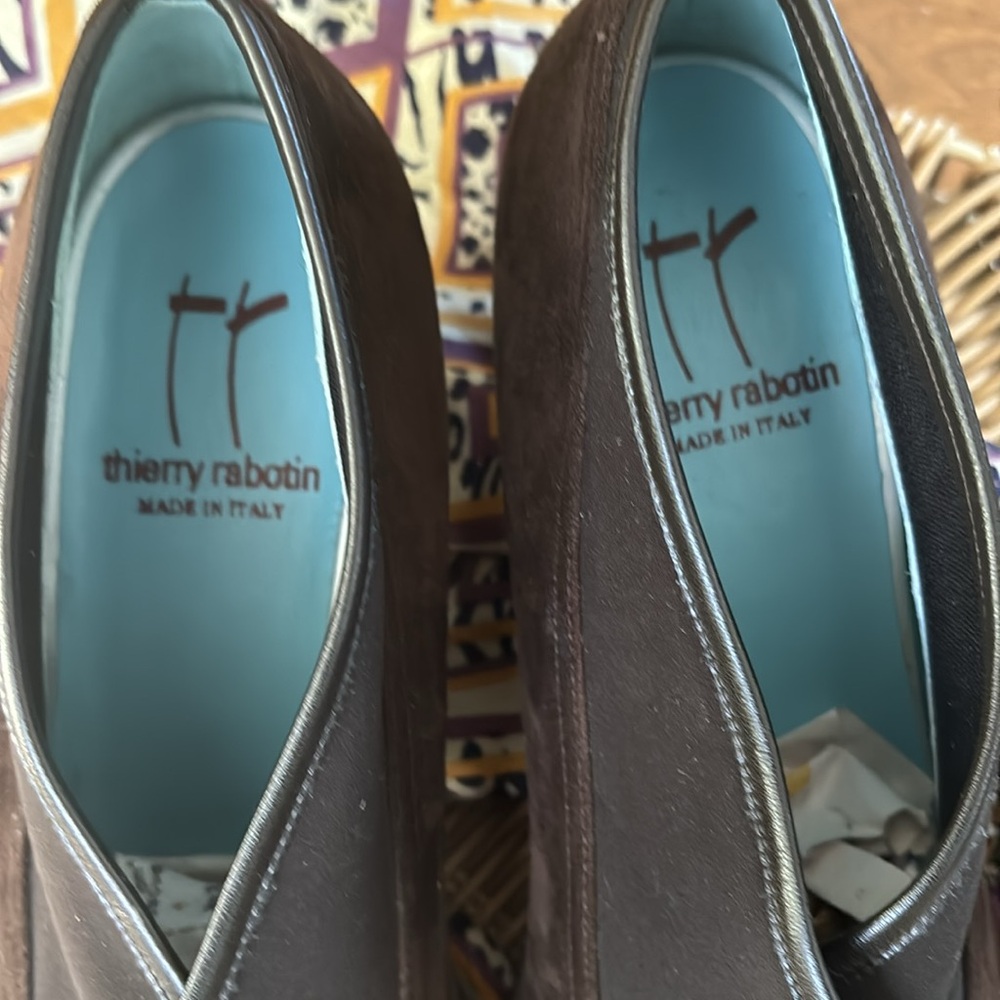 THIERRY RABOTIN Brown Suede Pumps-Size 38/8 - Picture 4 of 6
